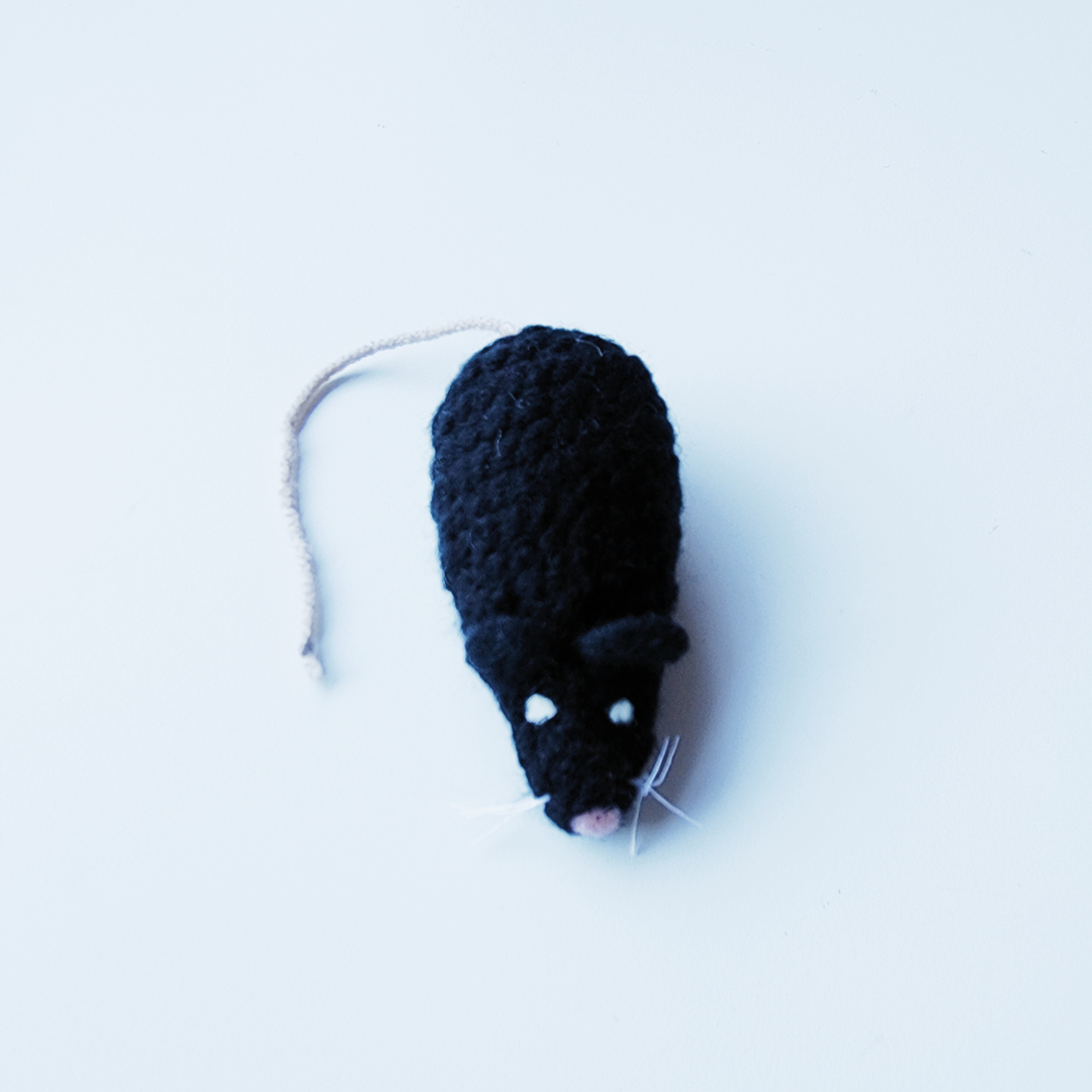 Handmade Catnip Mouse Cat Toy, Durable Wool & Acrylic