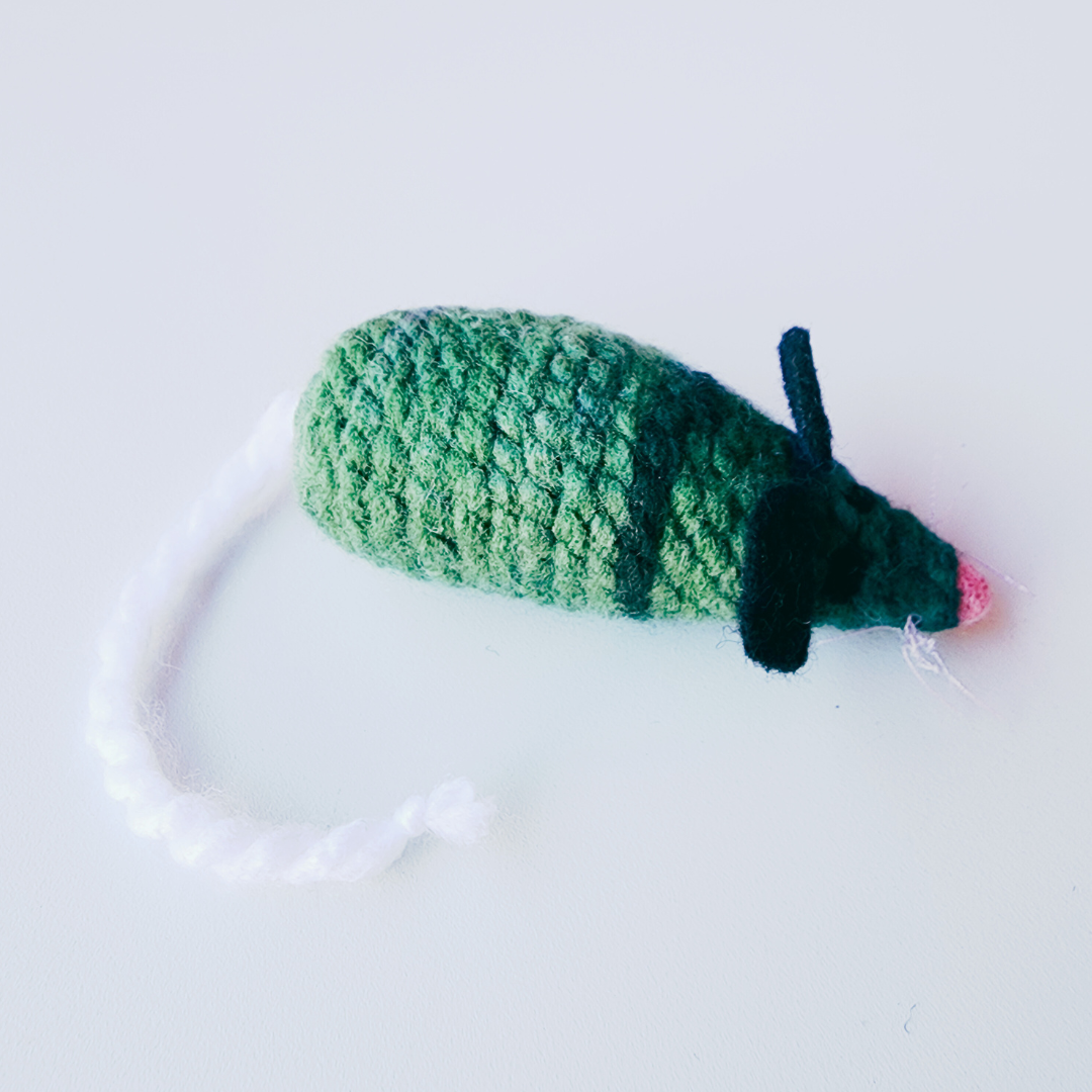 Handmade Catnip Mouse Cat Toy, Durable Wool & Acrylic