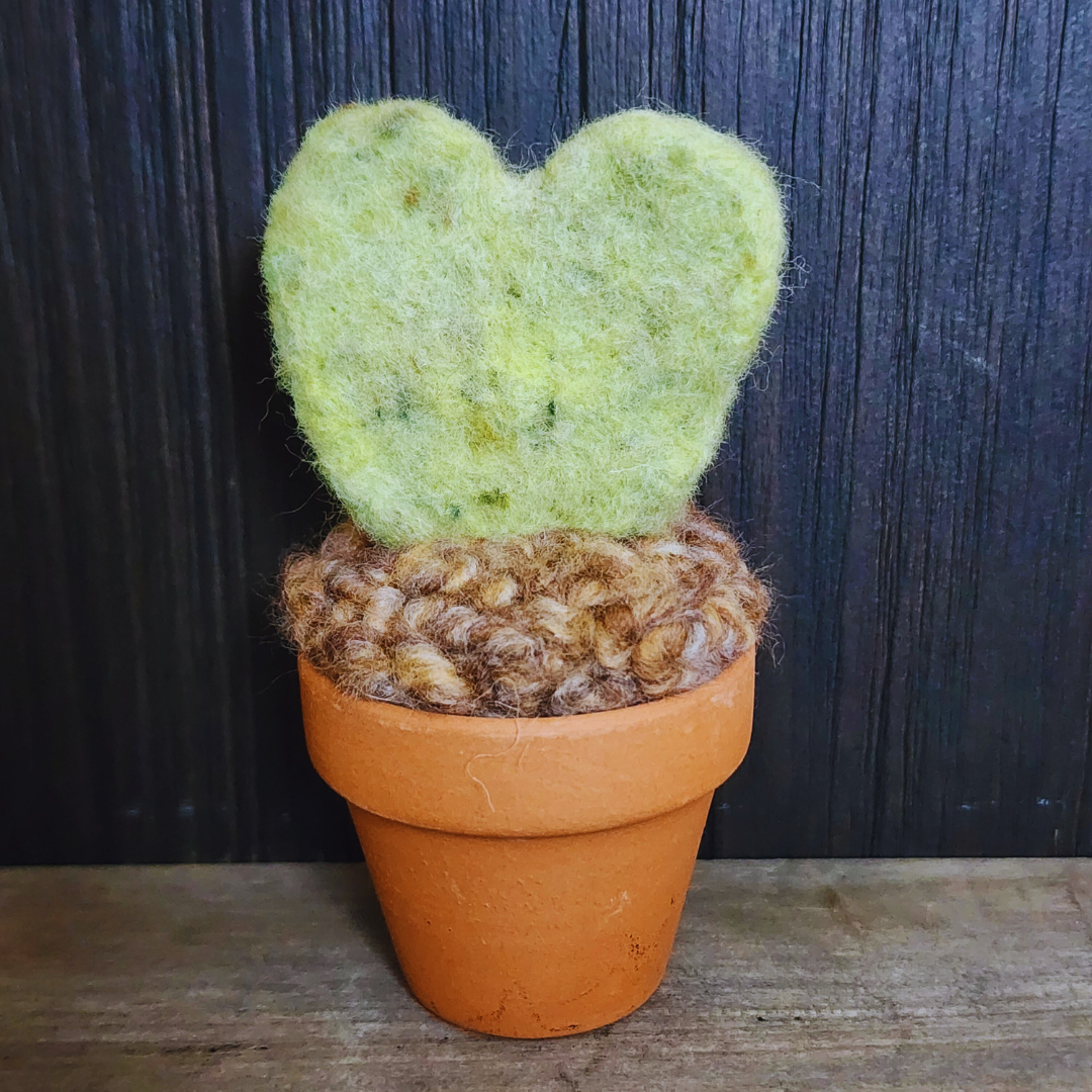 Handmade Potted Wool Hoya Heart Plant