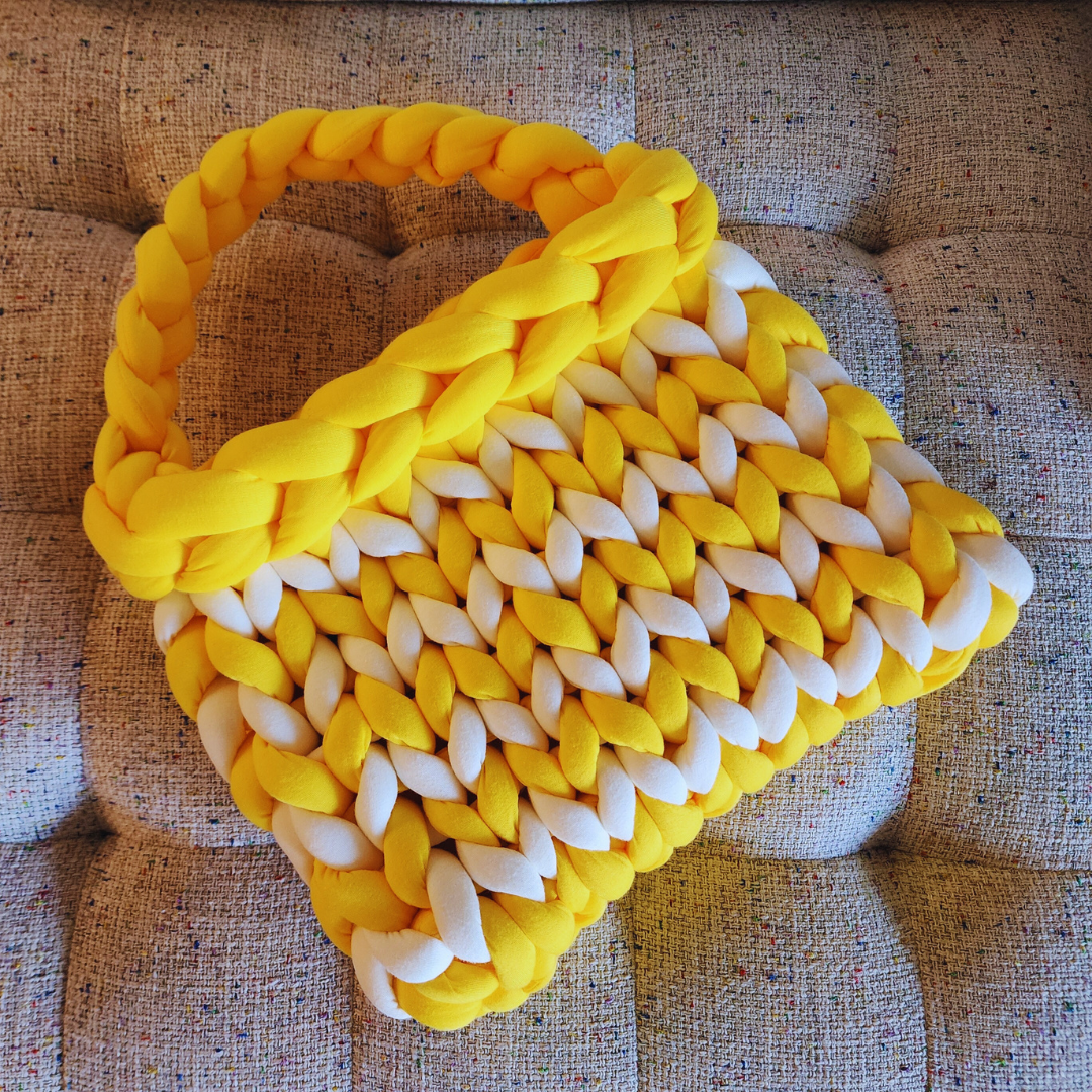 Handmade Single Stitch Striped Tote Bag
