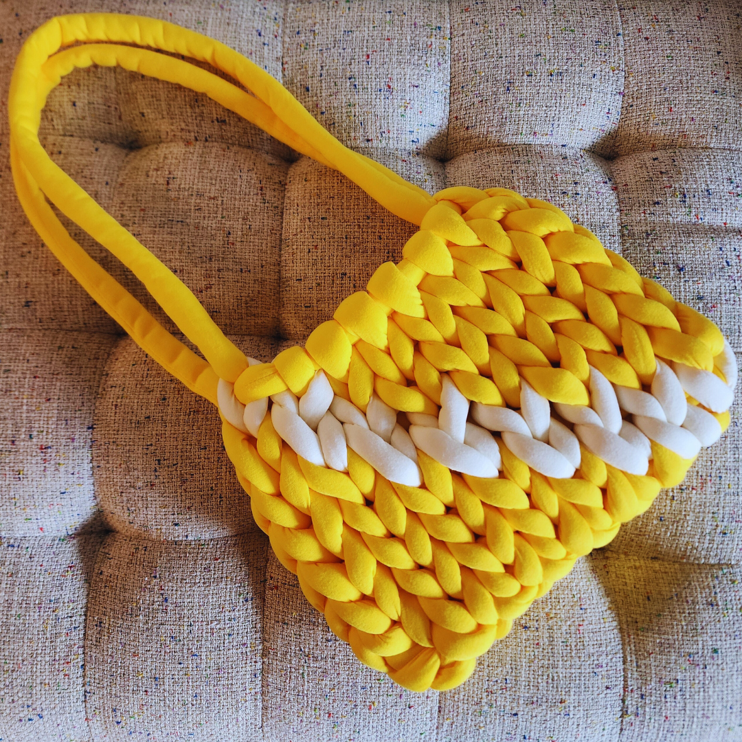 Single Stitch Hand Crochet Double Strap Shoulder Bag
