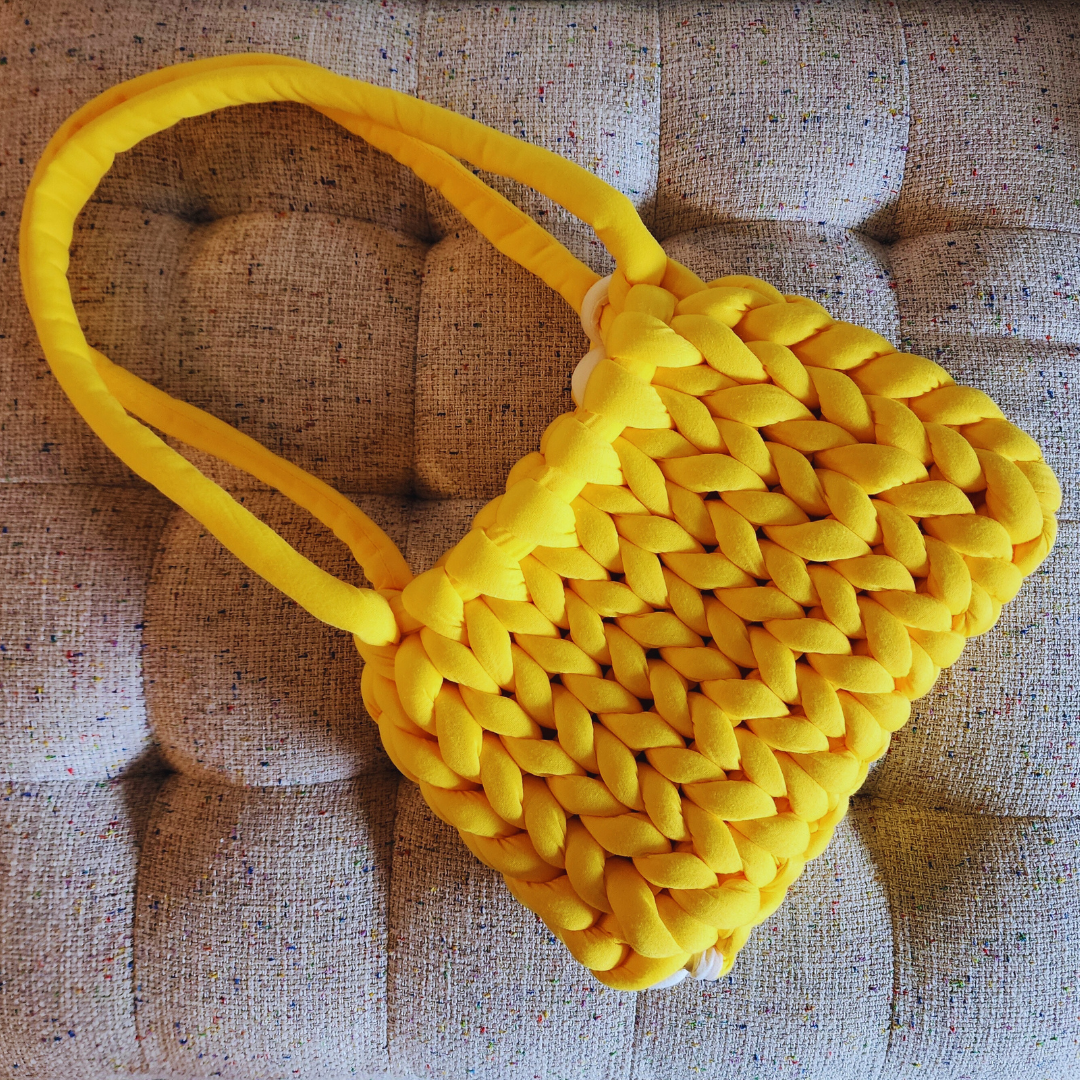 Single Stitch Hand Crochet Double Strap Shoulder Bag