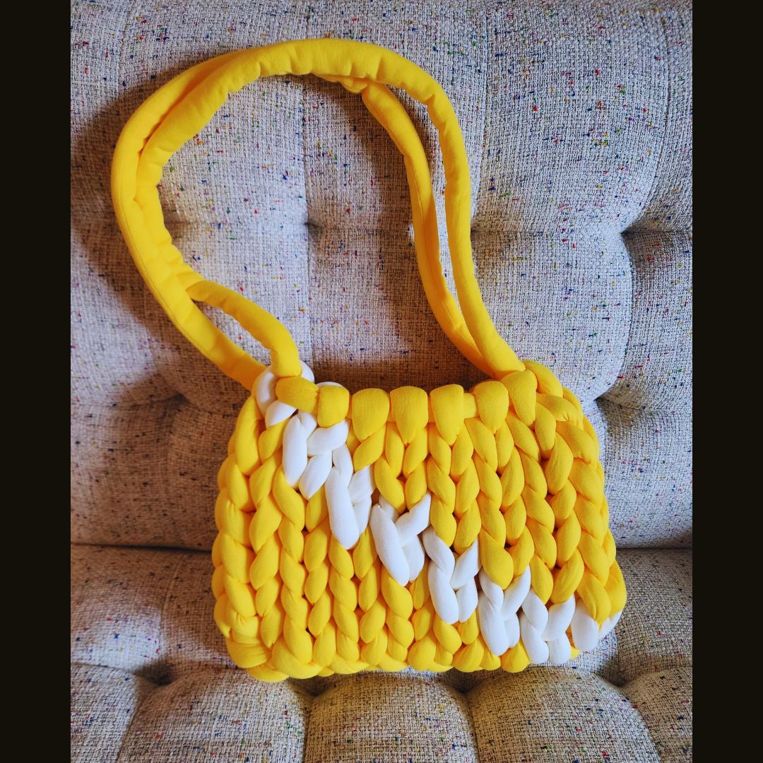 Single Stitch Hand Crochet Double Strap Shoulder Bag