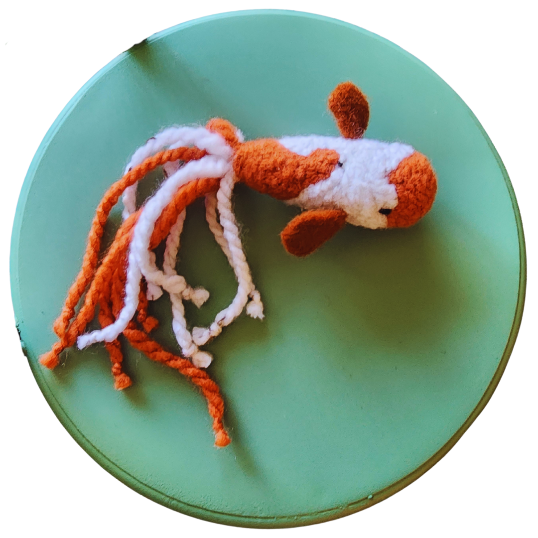 Handmade Catnip Fish Cat Toy, Durable Wool & Acrylic
