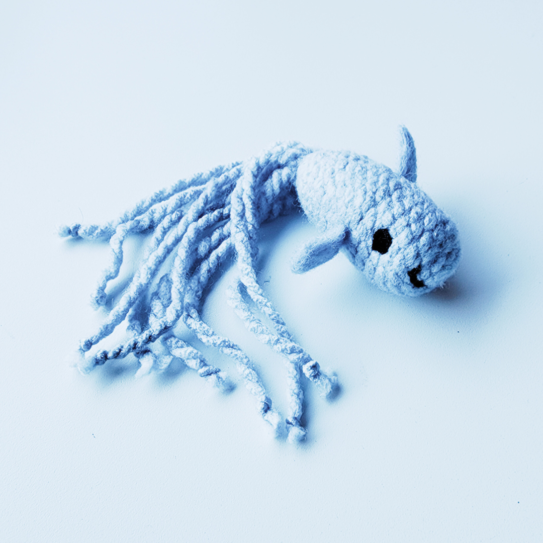 Handmade Catnip Fish Cat Toy, Durable Wool & Acrylic