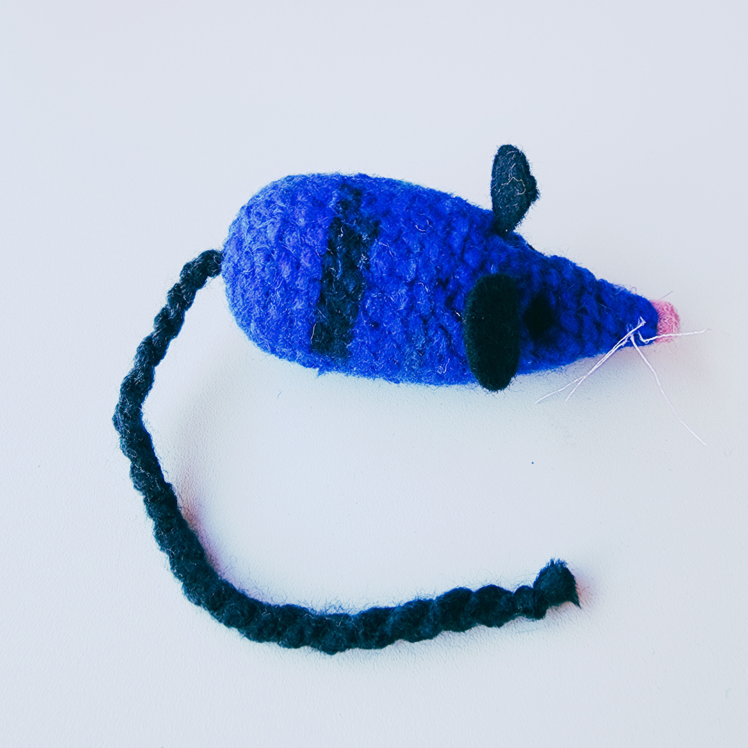 Handmade Catnip Mouse Cat Toy, Durable Wool & Acrylic