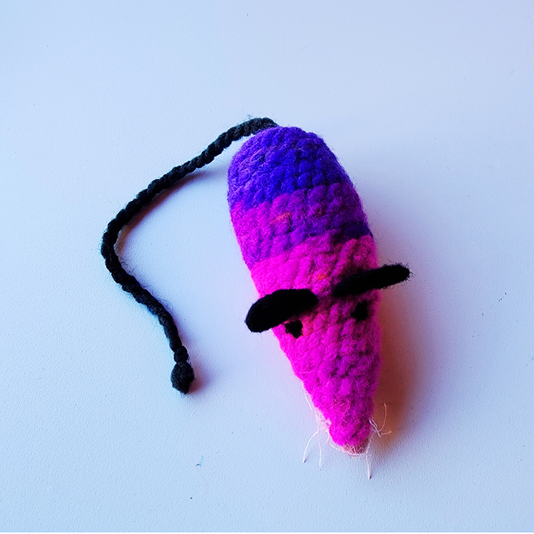 Handmade Catnip Mouse Cat Toy, Durable Wool & Acrylic