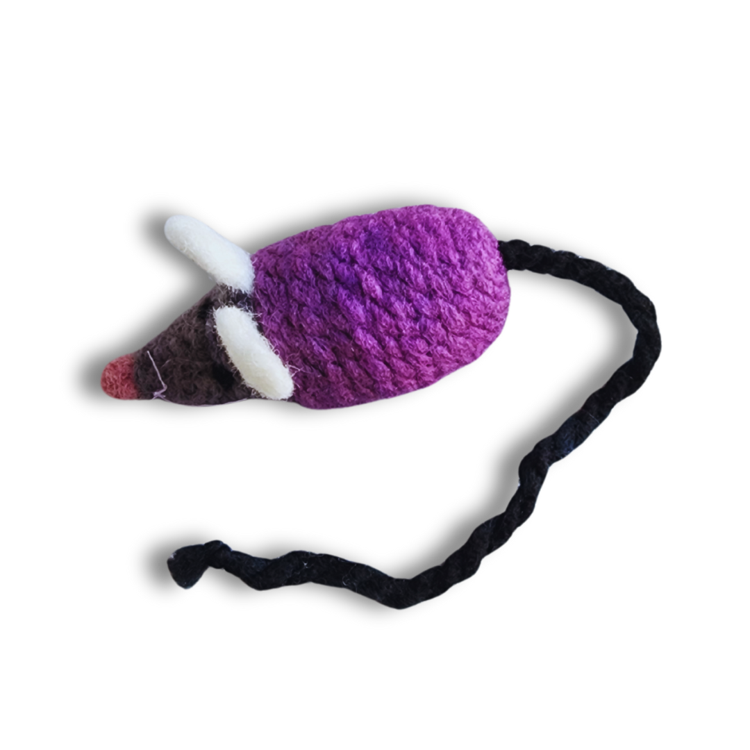 Handmade Catnip Mouse Cat Toy, Durable Wool & Acrylic
