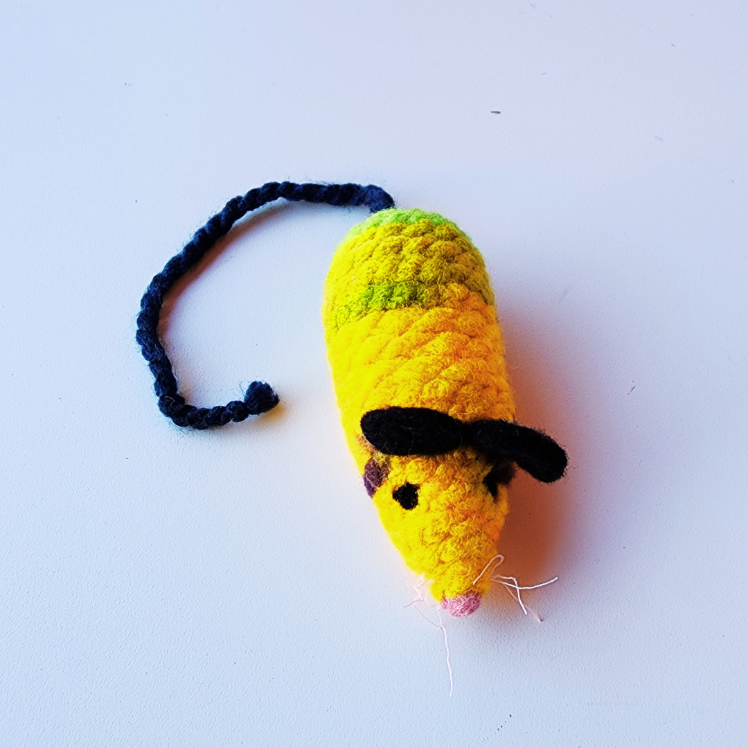 Handmade Catnip Mouse Cat Toy, Durable Wool & Acrylic