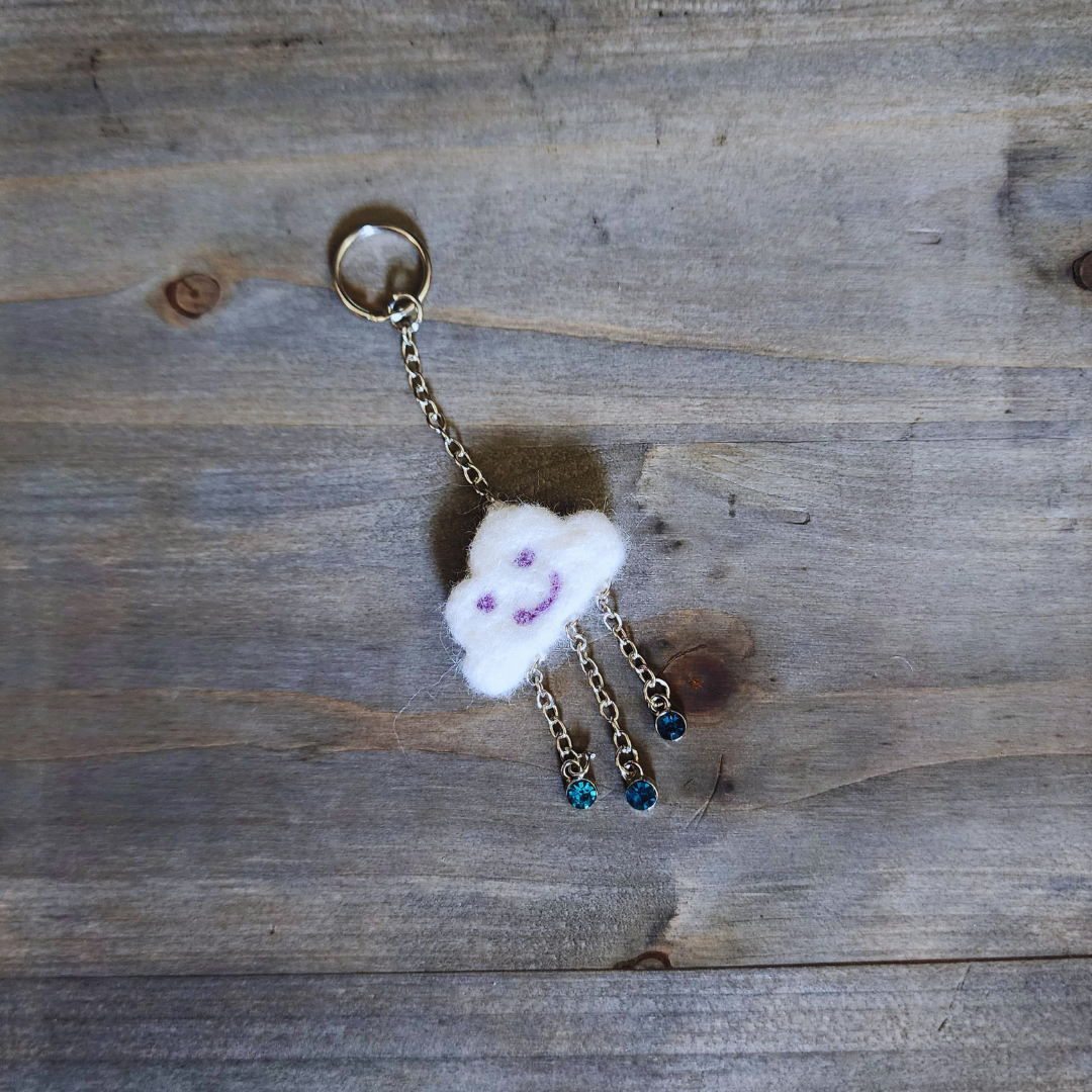 Handmade Kawaii Cloud Keychain & Bag Charm