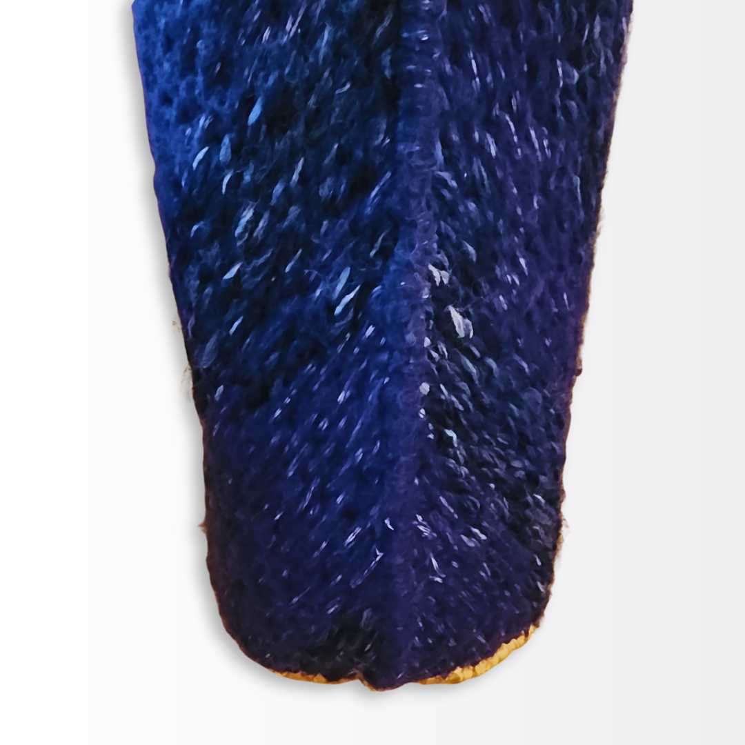 Close-up side profile view of the diagonal brick stitch pattern, showing the professional high-density embroidery and structural integrity of the tote frame.