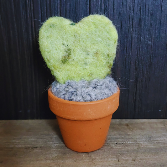 Handmade Potted Wool Hoya Heart Plant