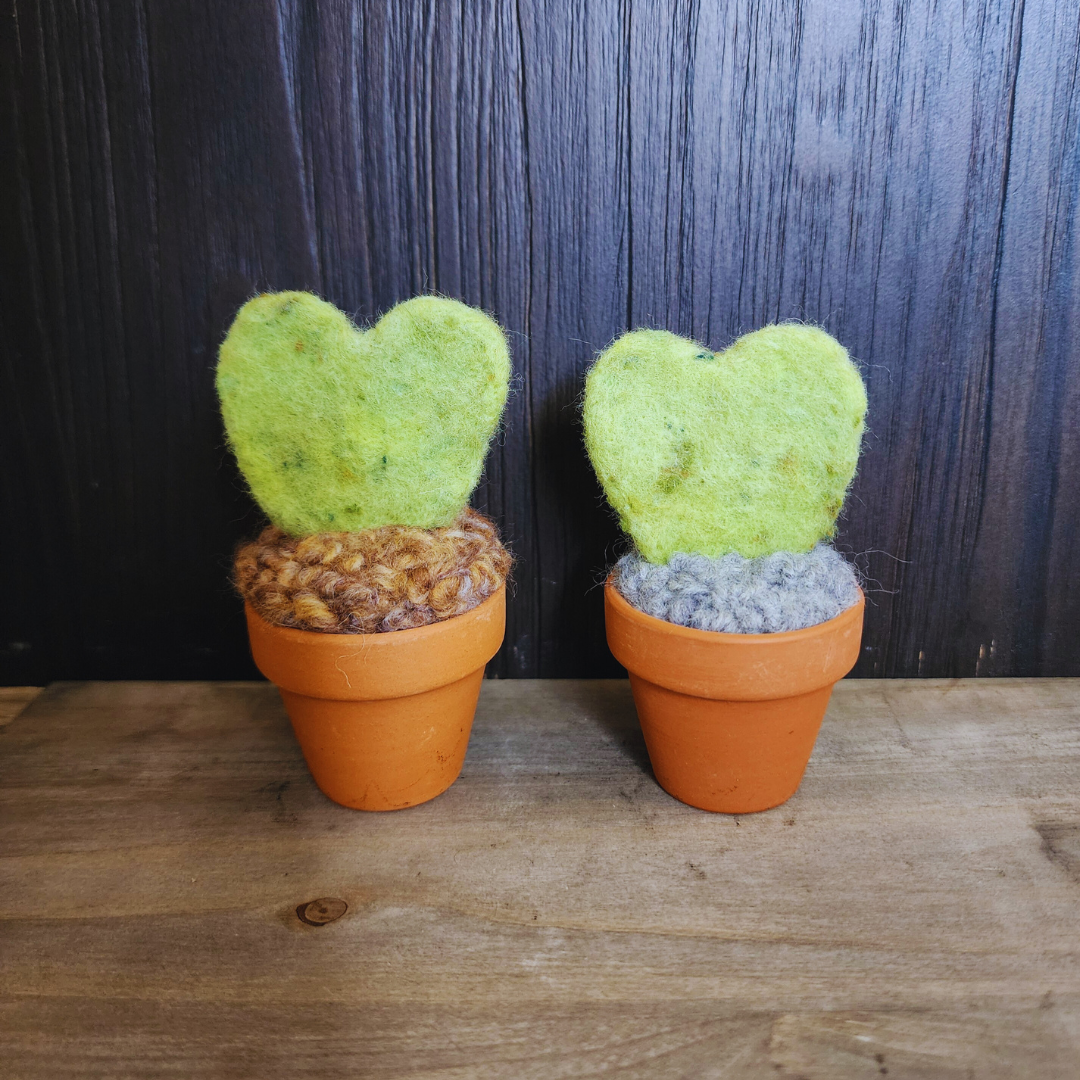 Handmade Potted Wool Hoya Heart Plant