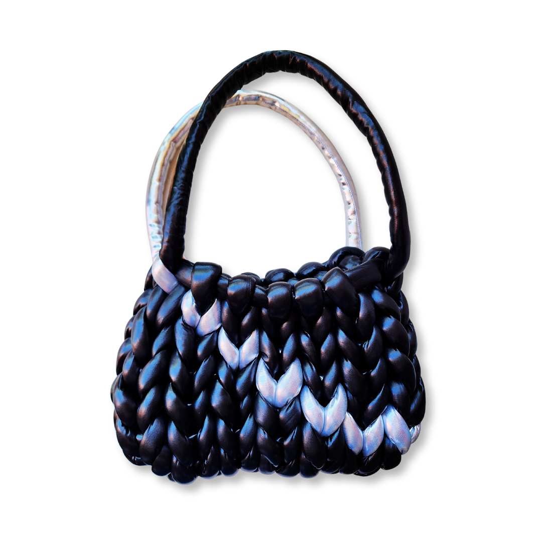 Metallic Chunky Yarn Crochet Handbags