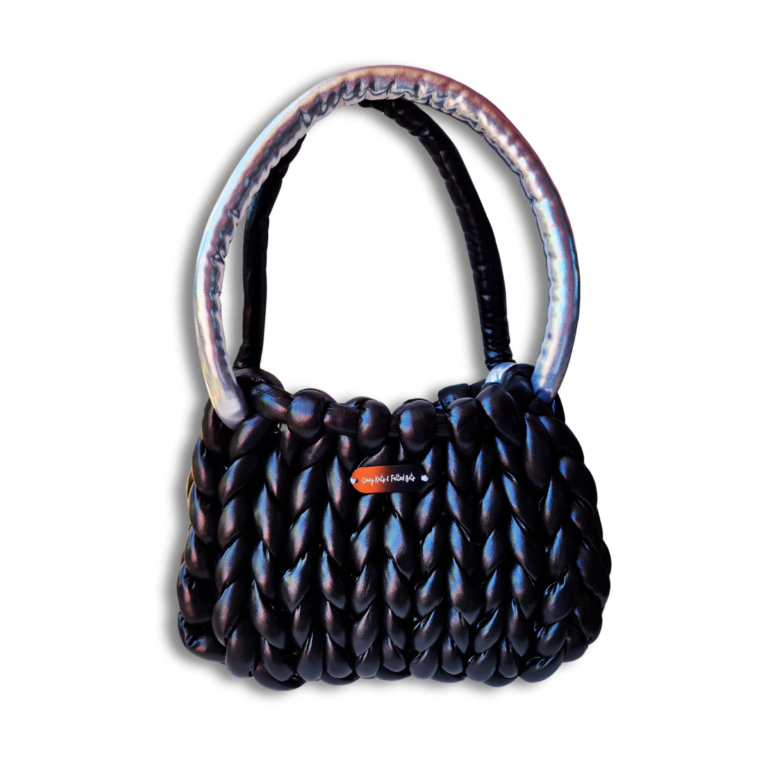 Metallic Chunky Yarn Crochet Handbags