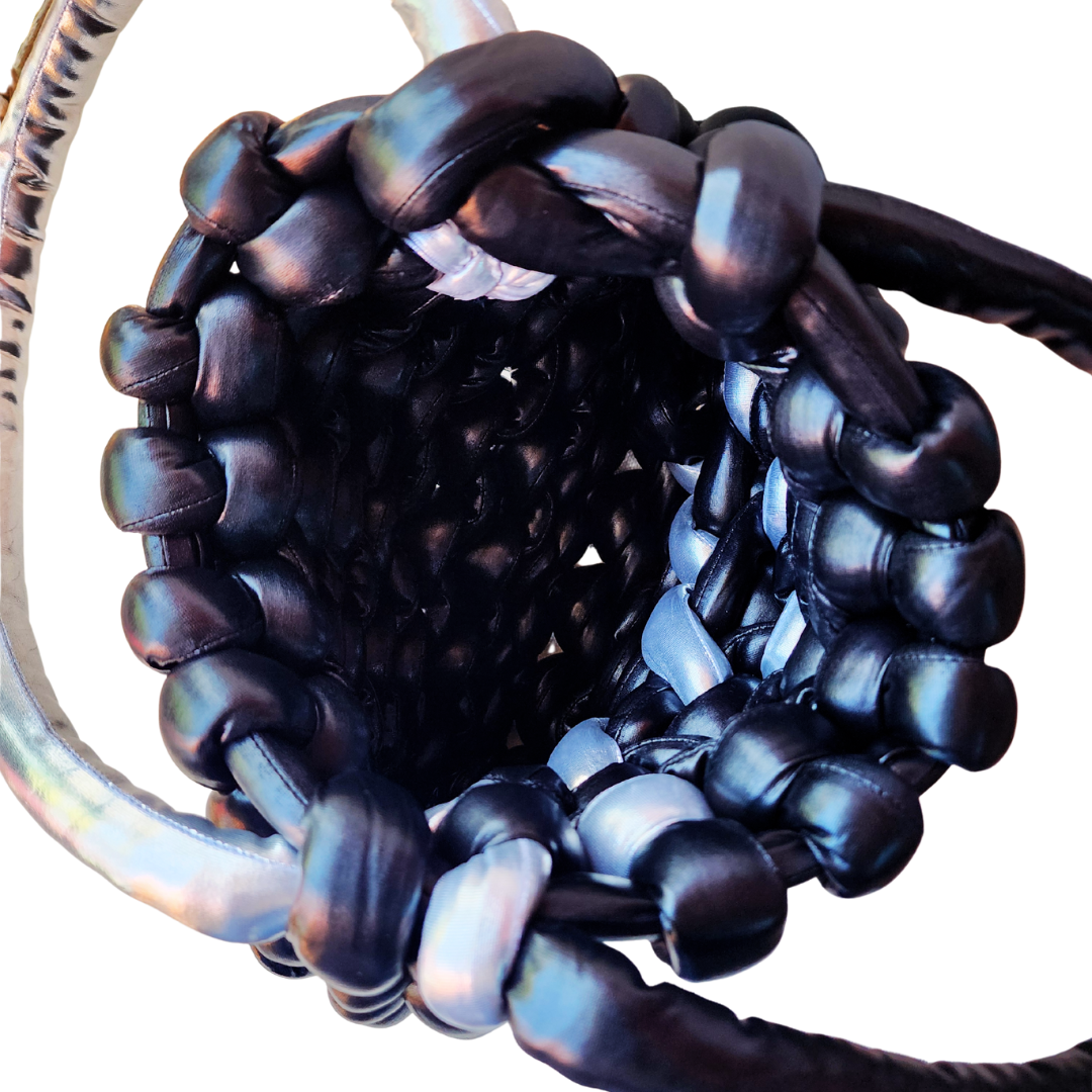 Metallic Chunky Yarn Crochet Handbags