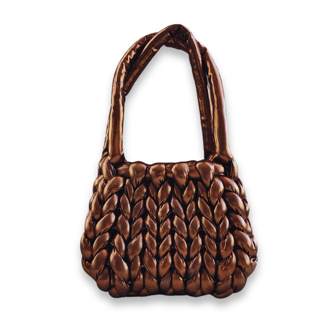 Metallic Chunky Yarn Crochet Handbags