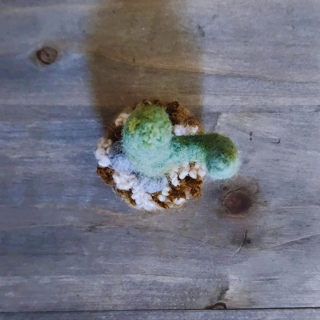 Handmade Wool Felted Mini Saguaro Cactus with Arms