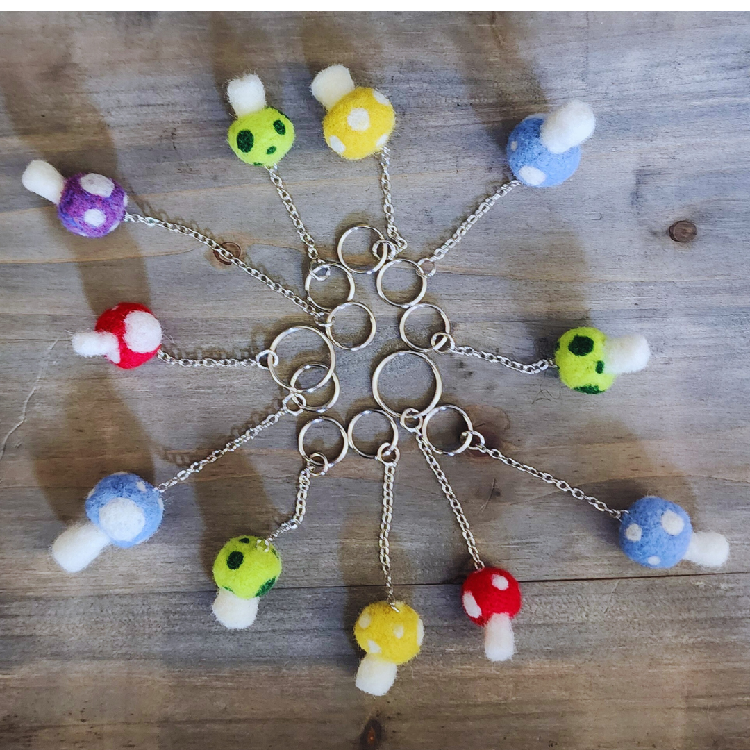 Handmade Wool Mini Mushroom Keychain & Bag Charm