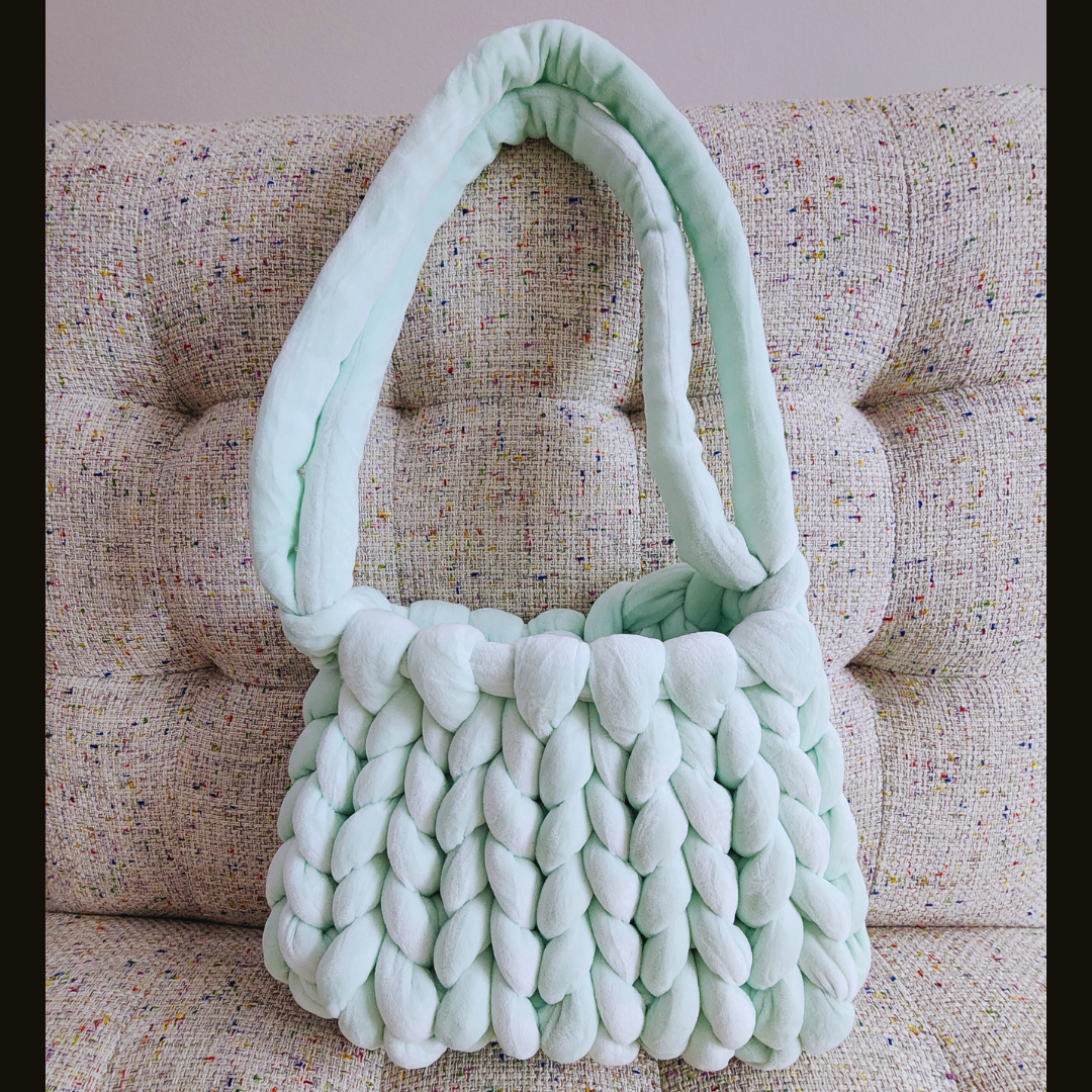 Single Stitch Mint Velvet Chunky Yarn Shoulder Bag