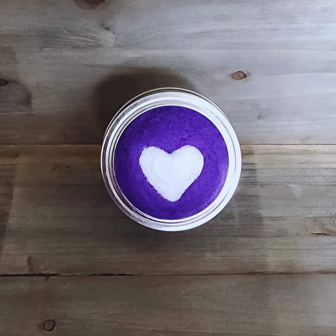 Handmade Heart Mason Jar Pin Cushion – Needle Felted Wool & Button Storage Jar