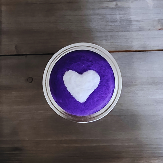 Handmade Heart Mason Jar Pin Cushion – Needle Felted Wool & Button Storage Jar