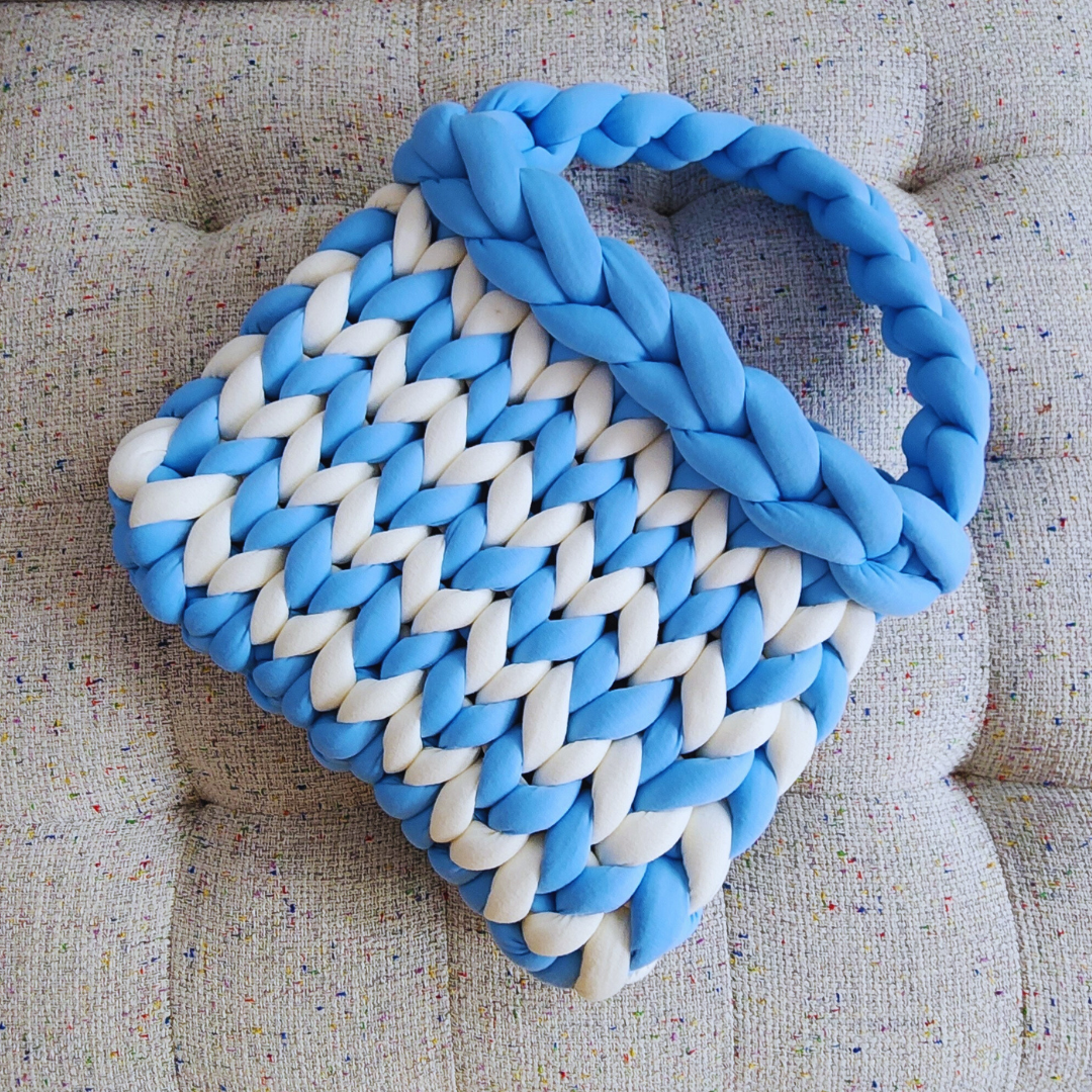 Handmade Single Stitch Striped Tote Bag