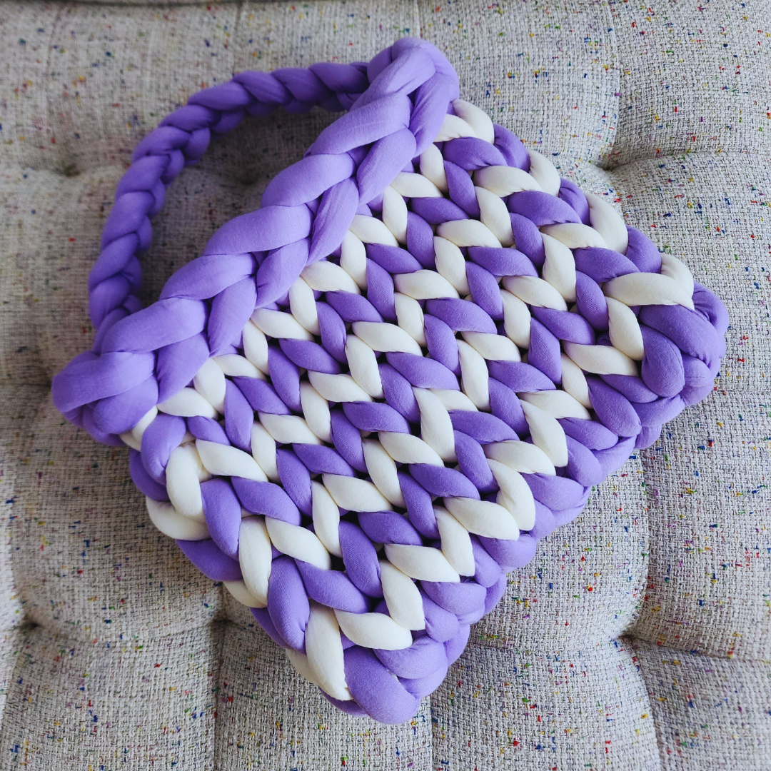 Handmade Single Stitch Striped Tote Bag