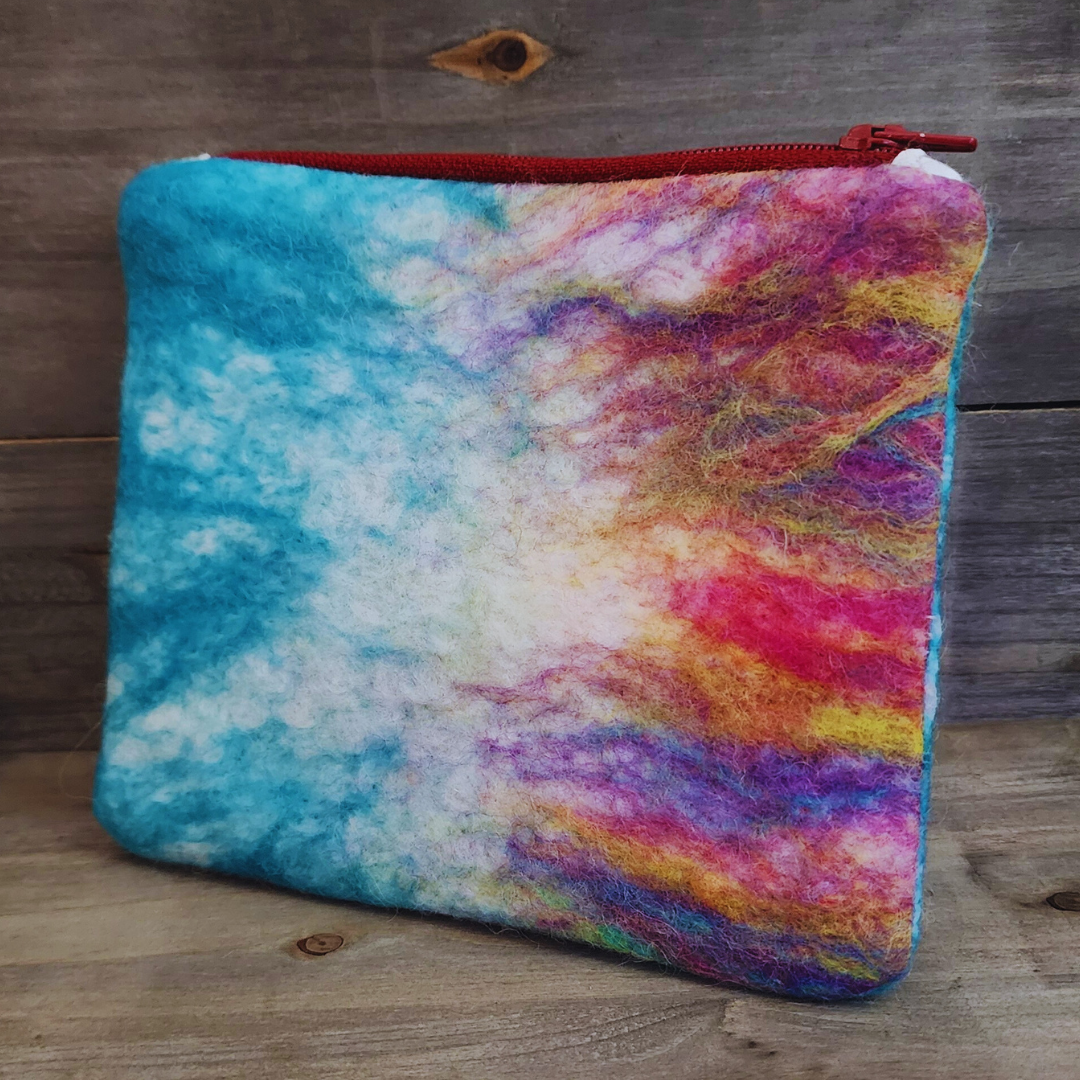BATCH 003: Wet Felted Purple Coin Purses with Zipper Closure