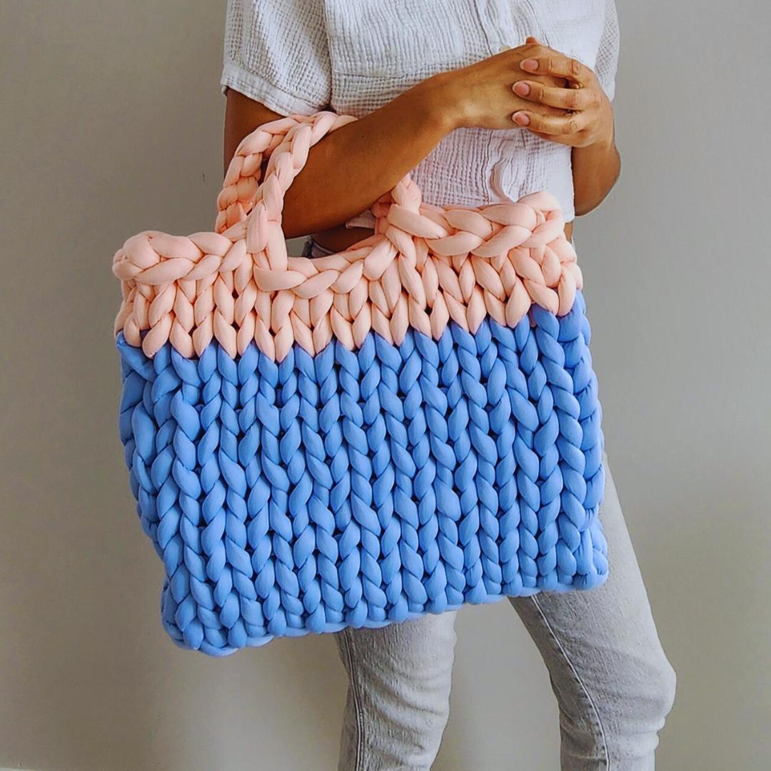 Handmade Extra Large Single Stitch Summer Tote Bag