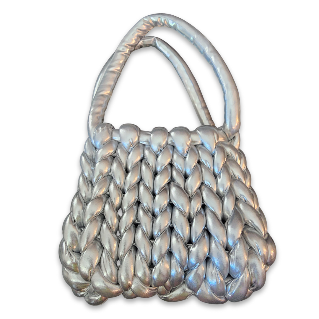 Metallic Chunky Yarn Crochet Handbags